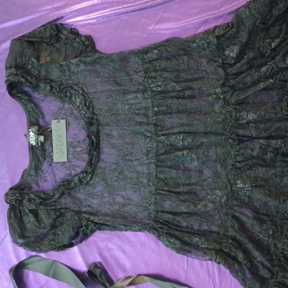 DOLLSKILL WIDOW XXL FORLORN LOVLINESS LACE SHEER TIERED MINI DRESS BLACK - Picture 10 of 15